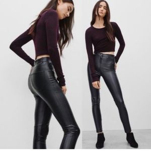 Wilfred Free High Waist Vegan Leather leggings. Sz 6